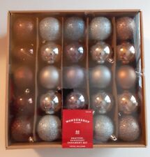 50ct Target Blue Brown Shatter Resistant Christmas Tree Ornaments Set Pack picture