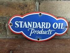 VINTAGE STANDARD OIL PRODUCTS PORCELAIN GAS STATION METAL DOOR SIGN 4