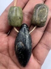 Rare Authentic Bactria Beads Collection 3 Nephrite Jade Stone Beads From Afghani picture