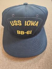 Vtg USS IOWA BB-61 AJD Hat Made In USA Pre Ownen Excellent Condition  picture