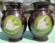 Pair of MADE IN OCCUPIED JAPAN Bud Vases White Angel Fish Decoration Lot of 2 picture