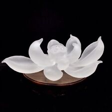 0.46lb Natural clear Quartz lotus Crystal Energy  Reiki Healing Gem Decor picture