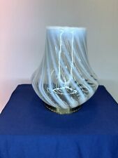 Antique FENTON Spiral Optic Swirl Clear Opalescent Vase Early Unmarked  picture