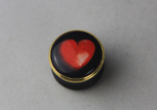 HALCYON DAYS RED HEART MINIATURE SCREW TOP ENAMEL BOX picture