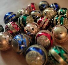 20 | Vintage | Mercury Glass  | Mini | Ball Ornaments | Stencil Glitter | Mica picture