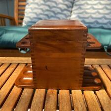 Vintage Decatur Industries Deco Aztec Humidor Tobacco 6 Pipe Stand Walnut Wood picture