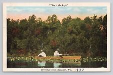 Postcard This is the Life Greetings From Spooner Wisconsin 1937 picture