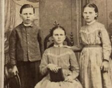 CDV Studio Photo Of Three Victorian Era Childrencrica 1880's picture
