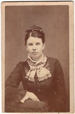 CIRCA 1880s CDV A.W. MANNING LADY IN FANCY BLACK DRESS EDINA MISSOURI picture