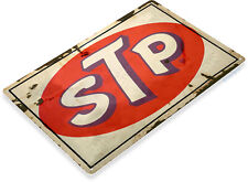 STP Motor Oil Logo Gas Station Garage Shop Retro Weathered Wall Décor Metal Sign picture