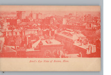 Postcard - Birds Eye View Boston Mass printing error - red ink only picture