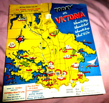 VINTAGE ILLUSTRATED MAP PAMPHLET VICTORIA CANADA 1966 picture