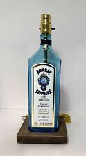 Bombay Sapphire Gin Large 1.75L Bar Bottle TABLE LAMP Lounge Light w/ Wood Base picture