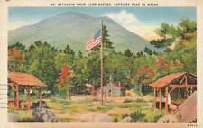 Mt Katahdin From Camp Baxter Flag Pole 1948 Maine VTG P70 picture