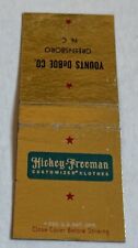 VTG HICKEY-FREEMAN CLOTHES MATCHBOOK COVER, YOUNTS DeBOE CO. GREENSBORO, N.C. picture