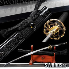Hand Polished Clay Tempered Japanese Samurai Katana Sword T10 Steel Snake Tsuba picture
