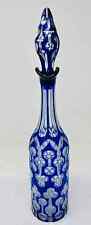 Rare Mid 19th Century Cut To Clear English Blue Decanter picture