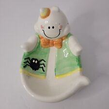 Vintage 1990’s Ghost Spider 7” Ceramic Fun Halloween Candy Dish Trinket Bowl  picture