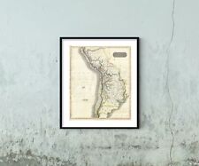 1817 Map of Peru, Chile and Argentina | Vintage Peru Map | Chile Map Reproductio picture