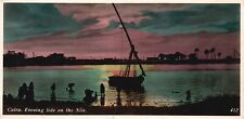 Vintage Postcard 1910's  Evening Tide On The Nile Beautiful Sunset Cairo Egypt picture