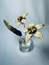 Jane Hutcheson Gorham Fleurs Des Siecles Lucite Base Enamel Flowers Vintage picture