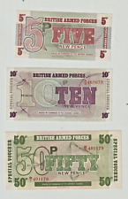 British Armed Forces currency Paper Money Lot of 3 1962 series XF Uncirculated picture