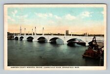 Springfield MA, Hampden County Bridge, Massachusetts c1924 Vintage Postcard picture