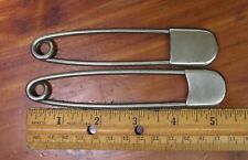 2 Large Vintage Metal Safety Pins Laundry  Horse Blankets 5