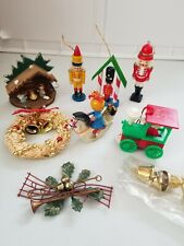 Lot Of 12 Vintage Ornaments Wood Acme 1985 Italy Nativity Soldiers Angels Santa picture
