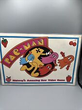 Vintage 1980s Pac Man Placemat Bally Midway Laminated Arcade Video Game 2-Sided picture