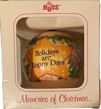 Russ Memories of Christmas Holidays Are Happy Days 1983 Satin Ornament picture