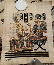Rare 20”x 16”Authentic Hand Painted Ancient Egyptian Papyrus picture