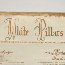 1970s White Pillars Restaurant Lounge Menu 1696 Beach Boulevard Biloxi Missouri picture
