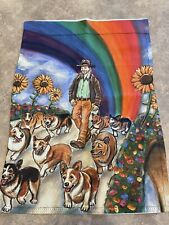 12x18 Garden Flag Rainbow Welsh Corgis Outdoor Double Sided  picture