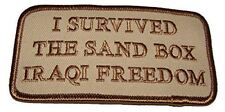 I SURVIVED THE SAND BOX IRAQI FREEDOM PATCH OIF VETERAN DESERT TAN picture