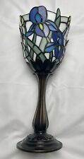 Partylite Iris Stained Glass Holder Lamp Retired rare HTF Tiffany votive candle picture