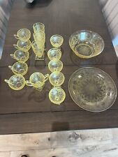 Vintage Yellow Glass 16 Pc  picture