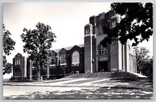 RPPC~Decorah Iowa~Gymnasium Bldg @ Luther College~PM 1956~Real Photo Postcard picture