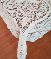 Vintage Lace Tablecloth White 75