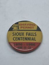 1956 Sioux Falls South Dakota Shaving Permit Centennial Event Pin Pinback Button picture