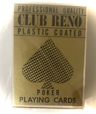 Club Reno Playing Cards No. 103 Diamond Back Black Linen Finish.  NEW & SEALED picture