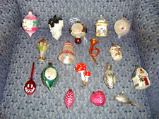 17  GERMAN & POLISH GLASS FEATHER TREE ORNAMENTS ANTIQUE picture