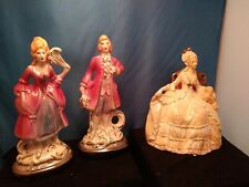 Antique? Vintage Victorian Statue Figurines Pair AND SEATED LADY..3 FOR ONE NICE picture