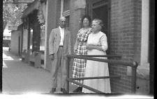 Vintage B&W Photo Negative Street View Man Women Amateur Photo c1919 1605 picture
