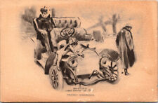 Artist James Montgomery Flagg Cupid Car Trouble Somewhere Postcard picture