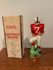 Vintage 1972 O.B.R. Football Player #7 Whiskey Decanter Empty Patriots Colors picture