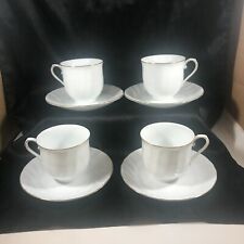 Set of 4 MIKASA Wedding Band Gold Cups and Saucers picture
