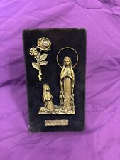 Antique French Catholic Picture On Velvet picture