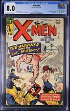 X-Men 6 CGC 8.0 Sub-Mariner App. Cyclops Pin-Up Jack Kirby Cover & Art 1964 picture