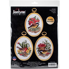 Janlynn Gardening Birds Embroidery Kit Set Of 3-3